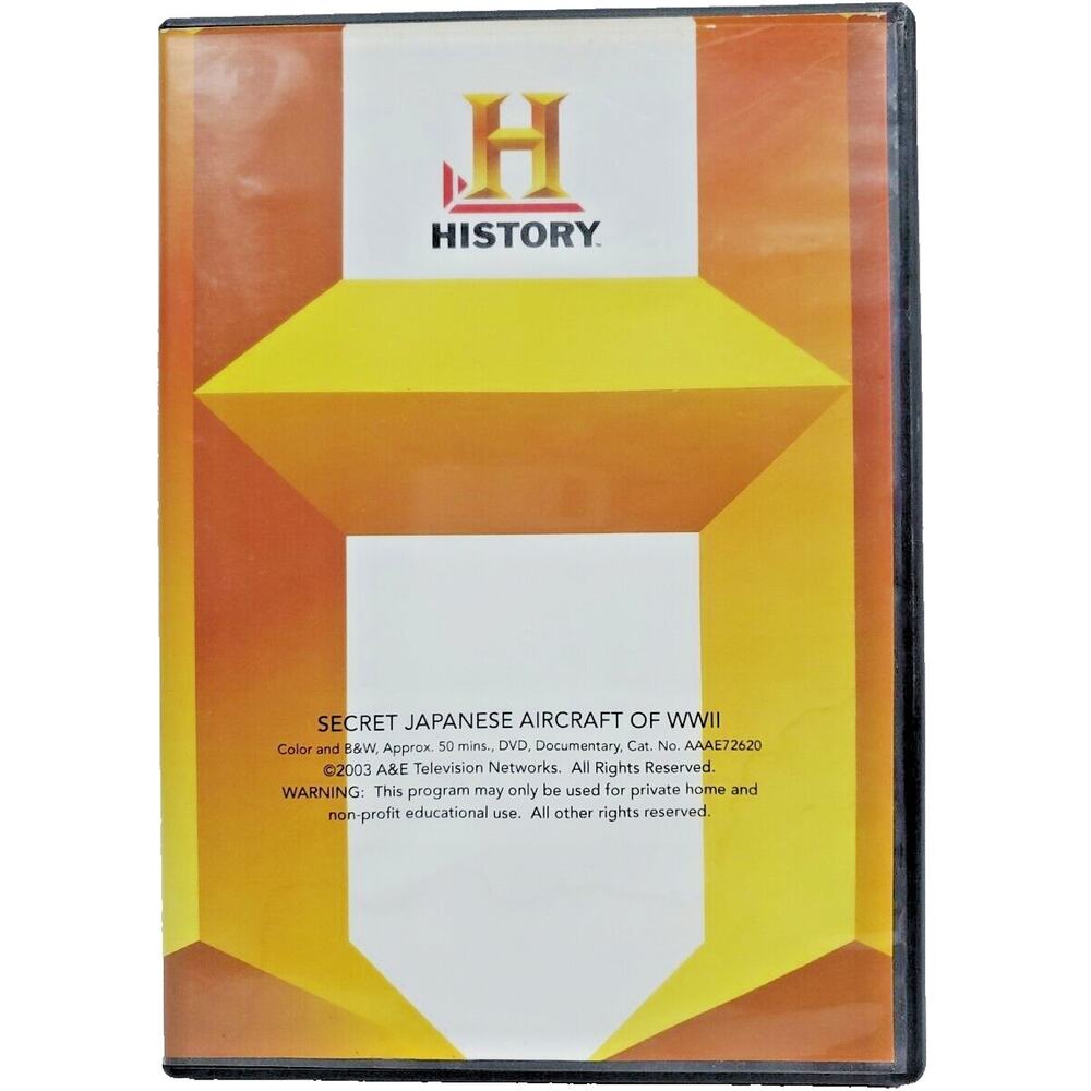 History Channel DVD Undercover Secret Japanese Aircraft of WWII Documentary